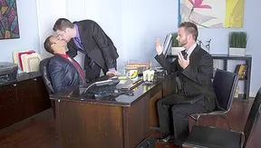 Rocco, Andrew Chris Heat Up the Office — Wild Gay Threesome Action – 18+