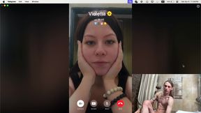 Webcam model makes him cum twice via private call