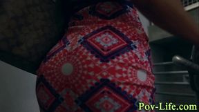 Teen gargles cum in pov
