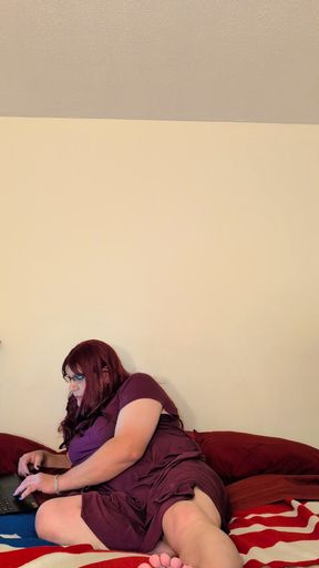 Trans woman solo masturbation