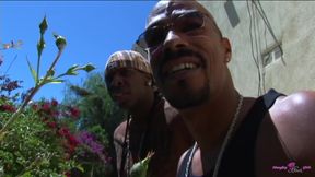 Two Big Tits Girlfriends Chill by the Pool and Then Deepthroat Two Big Black Cocks.