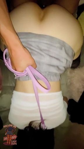 Doggy Style on a Leash for Slut Lady Oops and Cumshot
