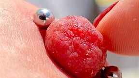 Playing Pierced Nipples Close Up on Balcony WMV