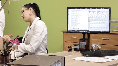 Slutty babe is sucking some hard cock inside the office