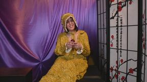 Horny Colonial Wife Fucks Wooden Dildo