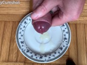 Jerk off and Cum on a Plate