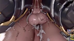 The First Descendant Futa Fucks and Cum Inflates Another Futa, Big Breast Futa Eve Cums Everywhere