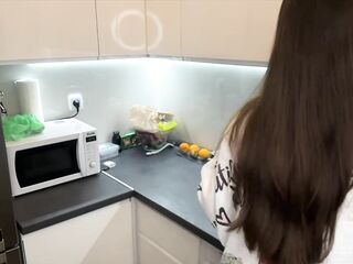 Stepmother with bulky wang was caught by her lewd Stepson and this babe made him suck her cum