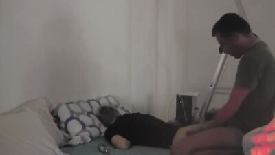 Cock hungry bloke is getting fucked from behind by his roommate