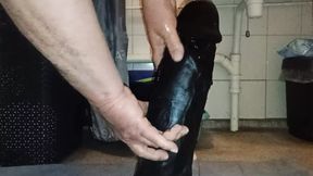 fucking my biggest dildo, 12 cm diameter