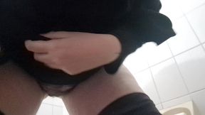 farts and pee in nice public toilet