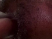 Gaping black boy hairy loose pussy get used by dildo