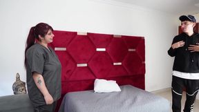 The Busty Masseuse Sucks My Cock in the Middle of a Session and Ends up Bathed with My Milk in Her Tits