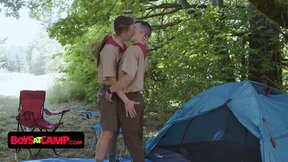 Boys At Camp - Shy New Boy Joins The Scout Boys & Gets Welcomed By The Lead With Outdoor Pounding