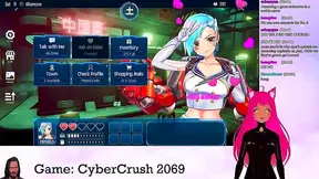 Lewd VTuber Neko Rides Cock in Anime Video Game Livestream for Creampie Finale