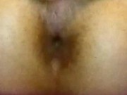 90´s porn style video - showing hole and jerking huge cock