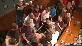 Tattoo Wolf Fastened With Butthole Cumshot