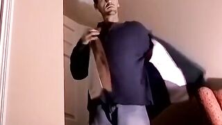 JoeSchmoeXXX.com - Horny stud Billy masturbates his hard prick in a bedroom