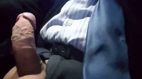 Suit Wanks and Cums on the Bus