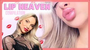 Lip Heaven (COMPILATION) 1080WMV - Worship my beautiful lips , covered in lipgloss and lipstick while I lick and smack my lips and kiss the camera