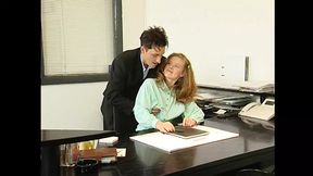 Blown away by her unprofessional skills - redheaded nymph's office seduction