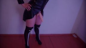 beautiful woman pegging her male s and gets cum.