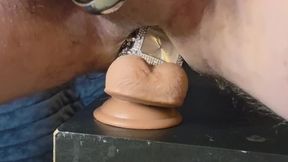 Fucking my ass with heavy metal Guess watch on a big dildo with a huge cumshot!