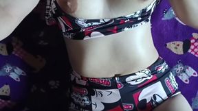 The Airline Stewardess Shows Me Her Beautiful Tits in the Airplane Bathroom.