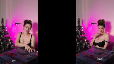 Blonde strips big natural tits to porn music moaning