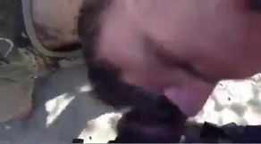 Bearded Daddy Gives Facial in the Woods 2