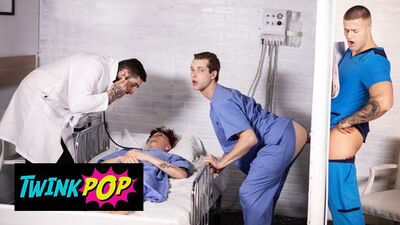 TWINKPOP - Handsome Hunk Clark Delgaty Fucks Benjamin Blue Doggystyle On The Hospital Bed