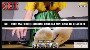 CEI - Pour ma future chienne dans ma mini cage de chasteté 4K