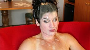 13 cum facials - 43yo wife