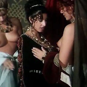 Three busty ladies ask their king to screw their cunts