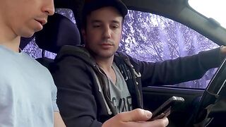 Hot Twinks Cruise And Fuck In The Backseat - Scene #1