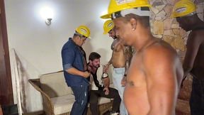 yuri gaucho - brazilian gangbang interracial with horny couple - bukkake