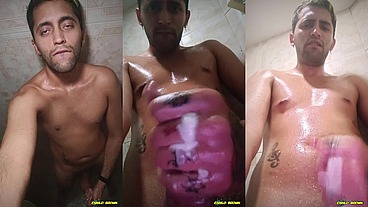 Jerking off with oil in the shower Self ruined orgasm multiple times and overstimulation of my glans that makes me squirt all over myself - Camilo Brown