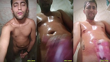 Jerking off with oil in the shower Self ruined orgasm multiple times and overstimulation of my glans that makes me squirt all over myself - Camilo Brown