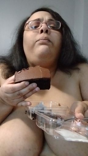 Stuffing My Face with Chocolate Cake