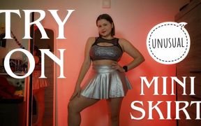 Curvy Mini Skirt Haul - Shiny Silver, Sparkly Tinsel, Transparent Blue and Fluffy Tutu