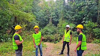 Bareback orgy with construction workers on the construction site