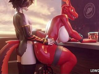 Guilmon With Giant Butt Pounded By Fur Femboy
