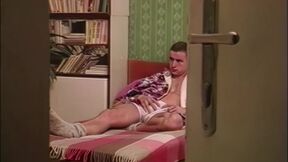 In his dorm room Filip Smirnov watches porn and jerks off.