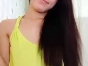 Beautiful Cindy plying with herself