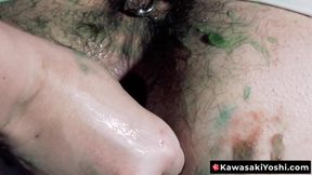 Jin Ueo and Yoshi Kawasaki indulge in slime play filling each others assholes