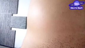 Latina babe finishes makeup and starts masturbating her shaved pussy with many orgasms ????????