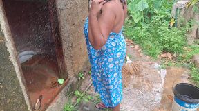 Hottest step mom bathing out side