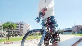 Young Man with His Bicycle Pees