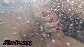 Public Pool Stepsister Dick Flash Risky Handjob Crowd Watching Cumshot 4K