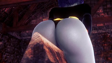 Raven takes a ride on the Wooden Pony BSDM - Titans Porn